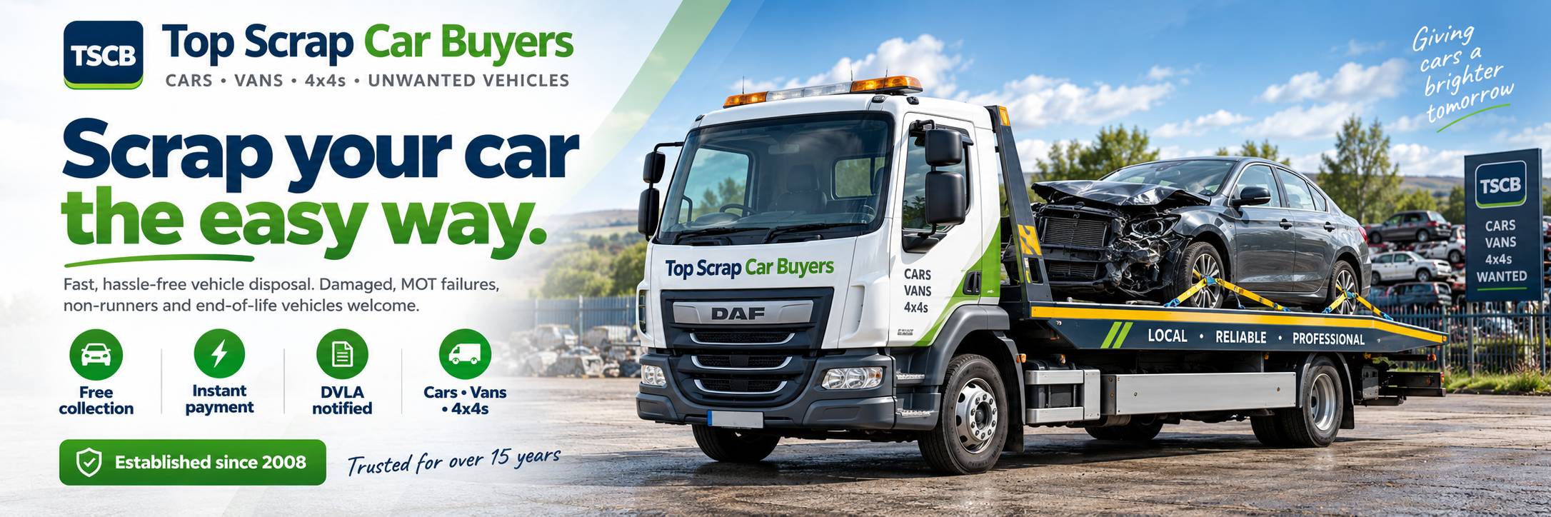 Top Scrap Car Buyers vehicle recovery service - cars, vans and 4x4s wanted